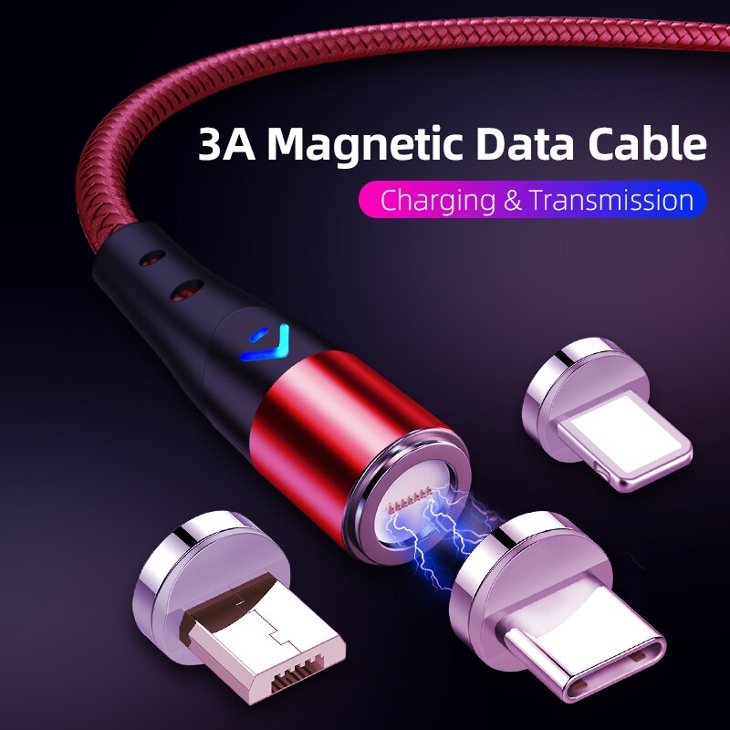 BMQ USB Data Cable, Mobile Phone USB Charging Cable Multi-Function 3 in 1 Data Cable Android/iOS/Type-c, 3A Fast Charging -1m