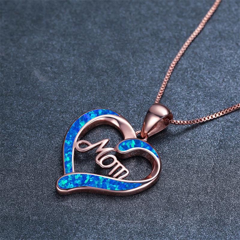 Mother's day necklace, women's jewelry, children's jewelry, mom letter heart pendant necklace, personality, creative mothers' day family jewelry