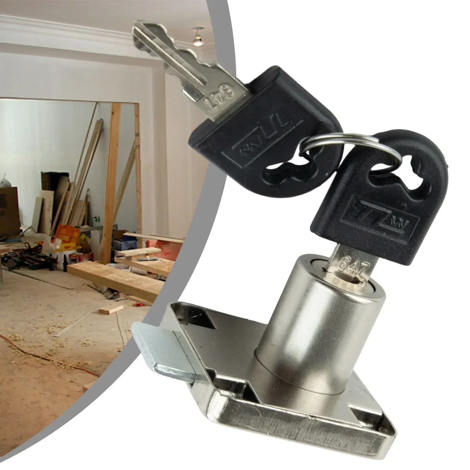 Kastslot Roestvrij staal vergulde ladesloten met sleutels Geschikt voor bureauladen, elektrische kasten en gereedschapskisten