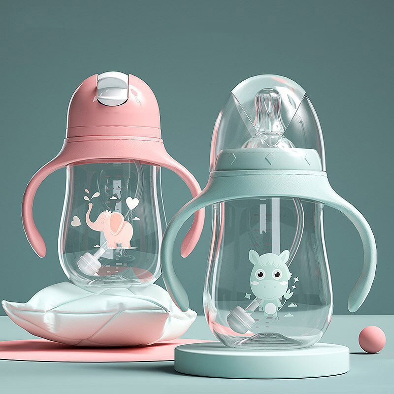 Baby Flessen Drinkbeker Zuigfles Brede Kaliber Multifunctionele Melk Drinken Water Tweeërlei Gebruik Fles Bpa Gratis