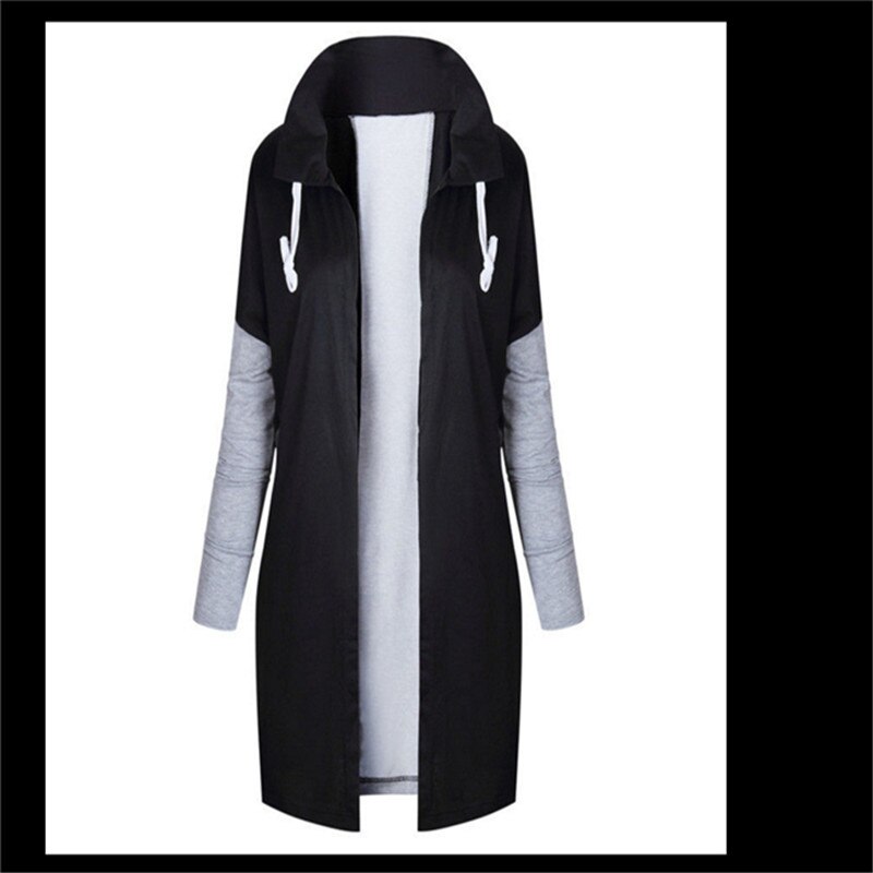 Hoody Lange Vesten Lente Bovenkleding Jassen Vrouwelijke Herfst Vrouwen Mode Kleding Patchwork Casual Lange Jas