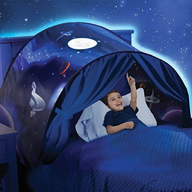 Kind Opvouwbare Droom Bed Tenten Met Opslag Pocket Baby Dream Bed Tent Op Bed Klamboe Tent Baby Room Decor as Seen On Tv: Space Adventure