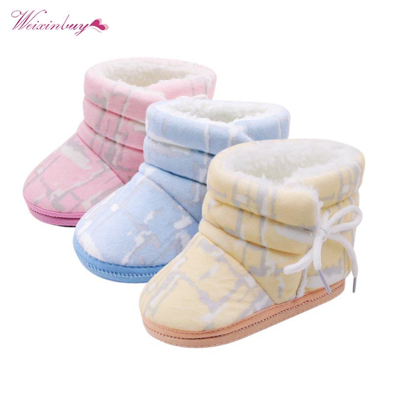 WEIXINBUY Super Warm Infant Soft Bottom Snow Boots Baby Boys Girls Winter Shoes Baby Prewalker