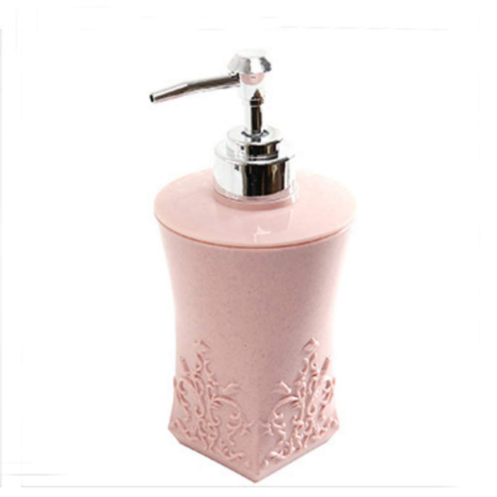 dårlig kran vask såpedispenser flytende såpe mousse dispenser pumpe oppbevaringsholder flaske sjampo såpedispensere 400ml: Firkantet rosa