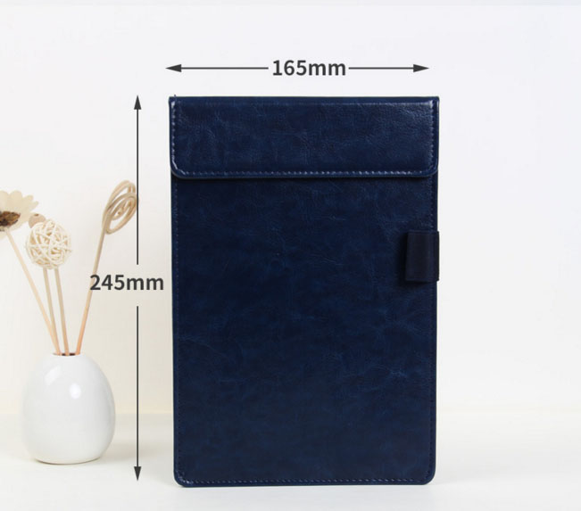 A4 A5 porte document de en cuir fichier dossier papier stockage bureau d'affaires fournitures de classement scolaire avec Insertion de stylo: S Blue