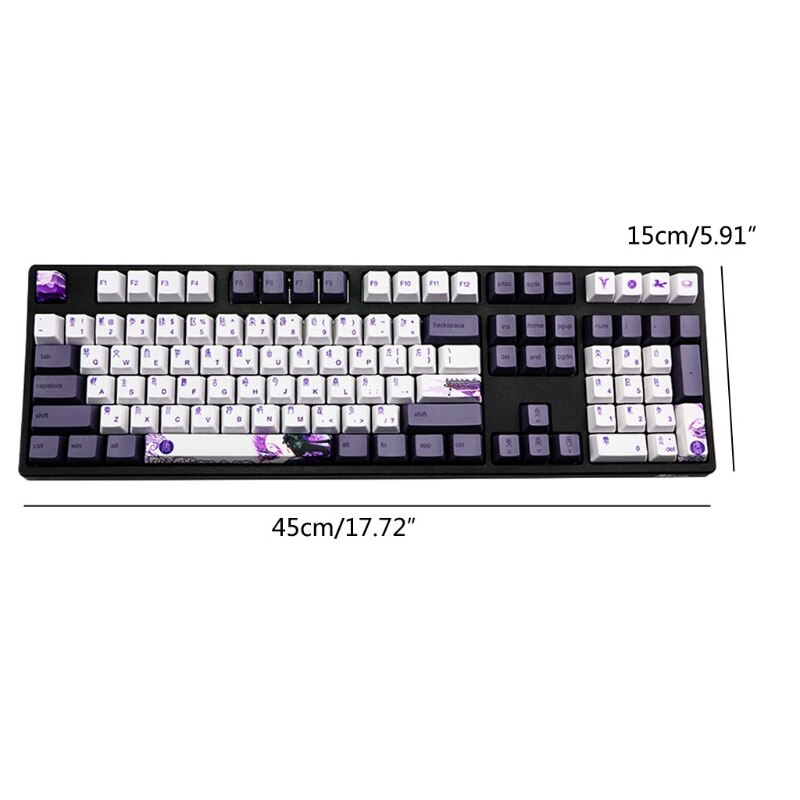 113 klawisze fioletowy Datang Keycap PBT sublimacji klawisze profil OEM klawiatura mechaniczna Keycap chińnarty styl GK61 GK64
