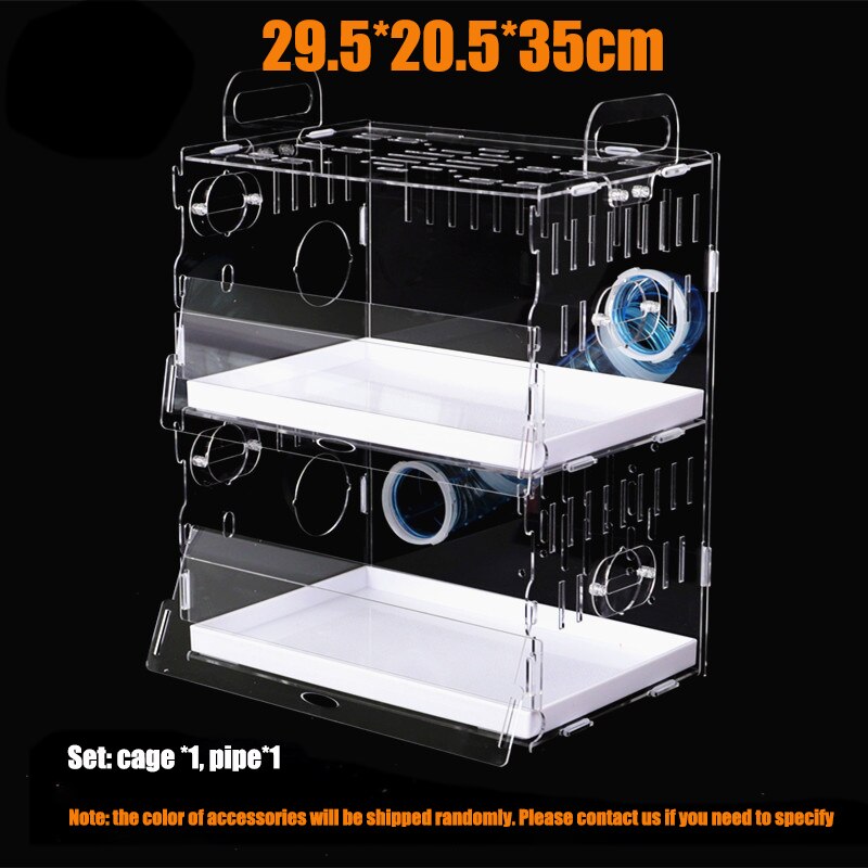Transparent acrylique Hamster maison petite Cage pour animaux de compagnie surdimensionné Villa cobaye base Cage jouet fournitures paquet nid avec le tuyau