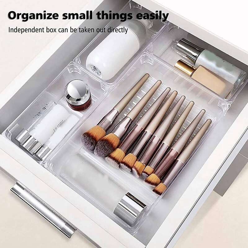 14 Stuks Lade Opslag Systeem Multi-Size Lade Manager Transparante Make Storage Lade Voor Kantoor Computer Desktop