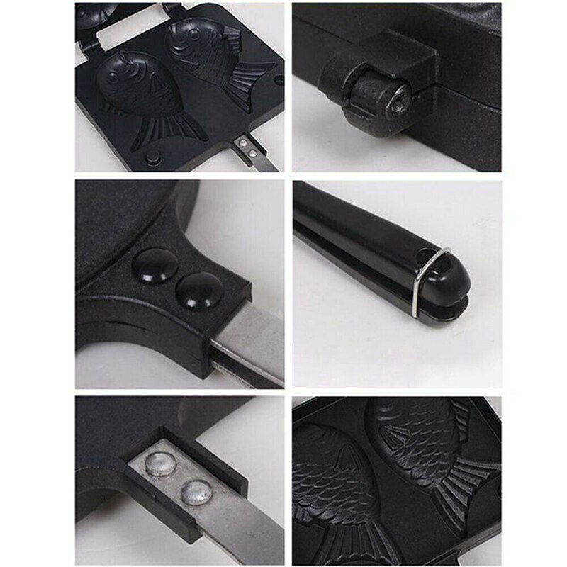 Taiyaki Fish Cake Maker Cast Waffle Pan Mold Tray Home Cooking Bakeware Tools Taiyaki Pan