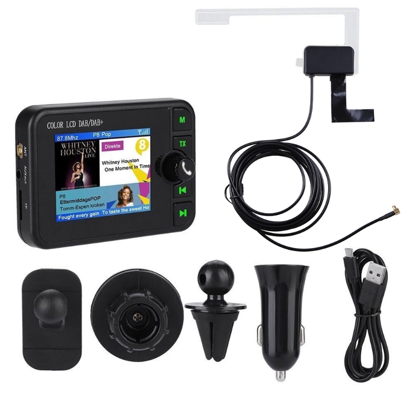 Digital Car Dab/dab+ Radio Adapter 2.4" Lcd Bluetooth-compatible Fm Transmitter Handsfree for Cars