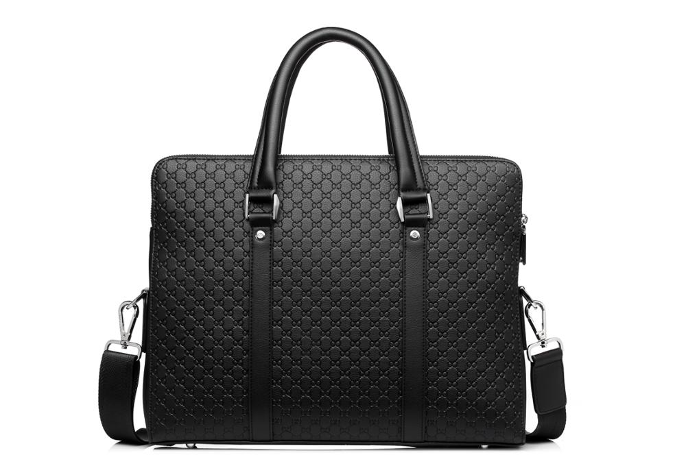 Mænds forretningsmappe afslappet skuldertaske dobbeltlag bærbar taske stor kapacitet mandlig håndtaske rejsetaske