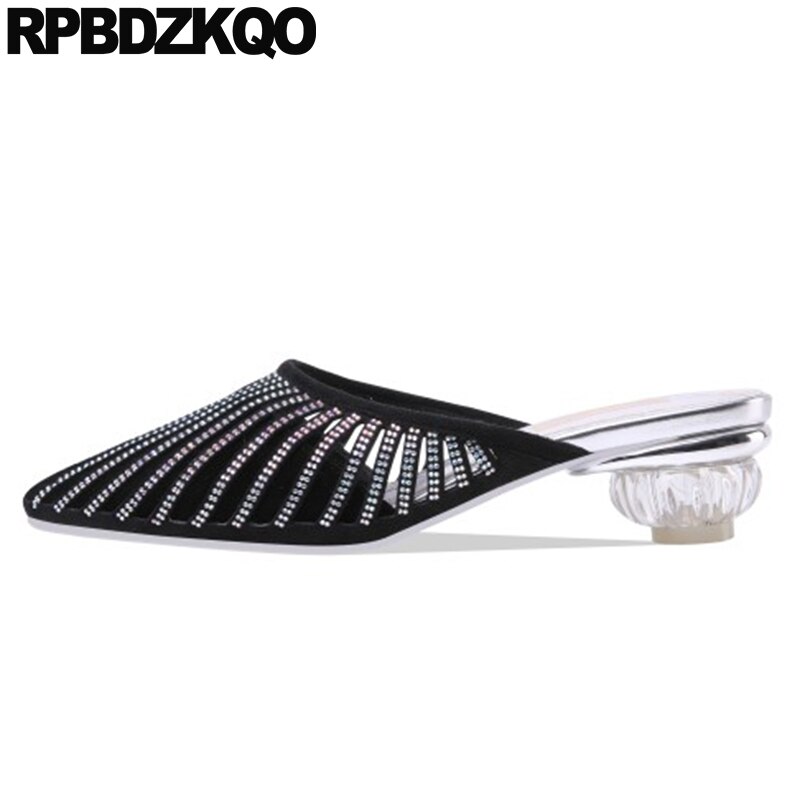 Zapatos de tacón alto con punta de Punta Negra zapatillas gruesas de talla baja 4 34 zapatos de de europea para mujer de lujo zapatos nuevos zapatos