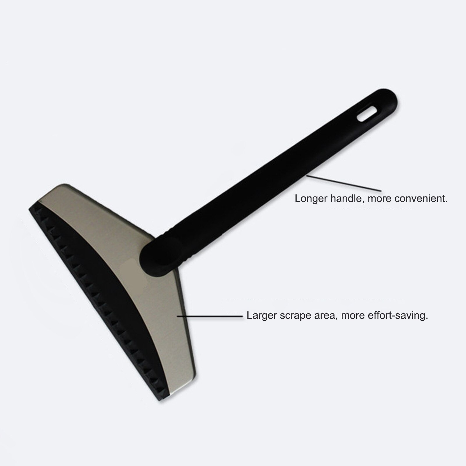 Sneeuwschuiver voor auto's, ruitenkrabber van roestvrij staal, verbeterde, stevige, mat rubberen handgreep, ontdooischep voor koelkasten