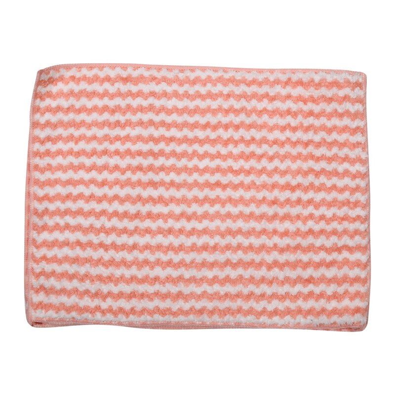 1/20Pcs Striped Flower Household Kitchen Towels Absorbent Thicker Microfiber Wipe Table Kitchen Cleaning Dish Washing Cloth: pink 30 40cm 20pcs
