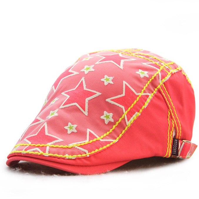 [JAMONT] Casual Kids Cap Boy Berets Girl Visor Hat Star Pattern Cotton Outdoor Children Sun Hat Casquette Gorras 5-10y: E