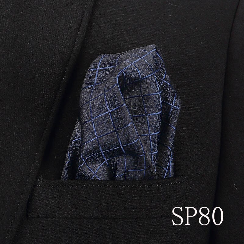 Vangise masculino bolso quadrados padrão sólido lenço azul moda hanky para homens terno de negócios acessórios 22cm * 22cm