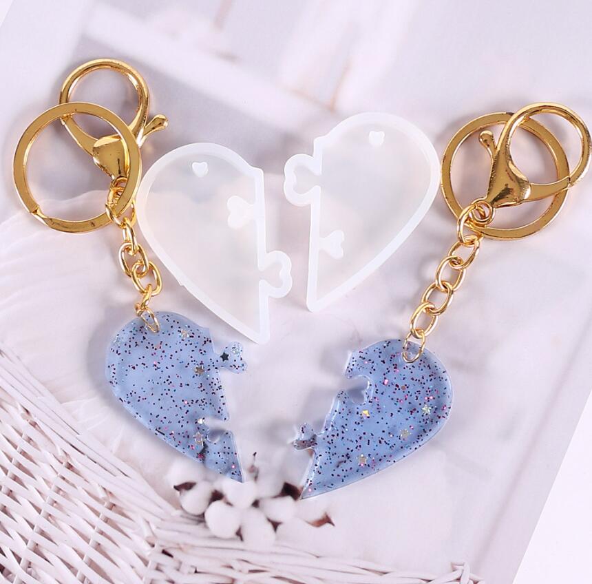 DIY Pendants Silicone Mold Heart Shaped Keychain Epoxy Resin Molds For Jewelry Making Tools Handmade Craft