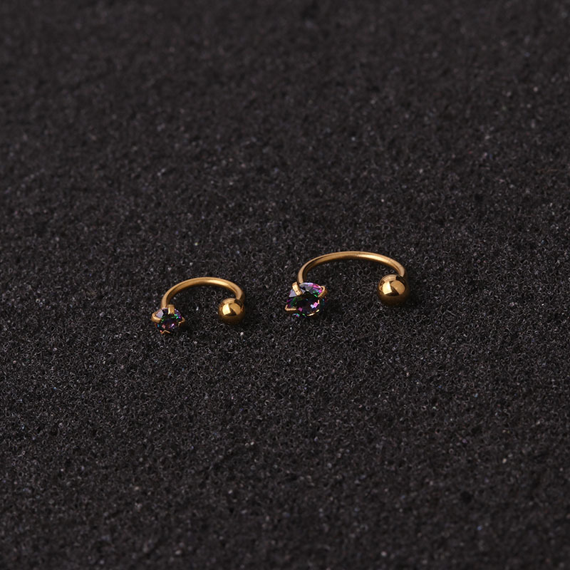 Arete de acero inoxidable con forma de hélice para la nariz, pendiente de 20G, 6-10mm, para Piercing de oreja, para el lóbulo, Tragus, cartílago, 2 unidades: Negro / PLATEADO