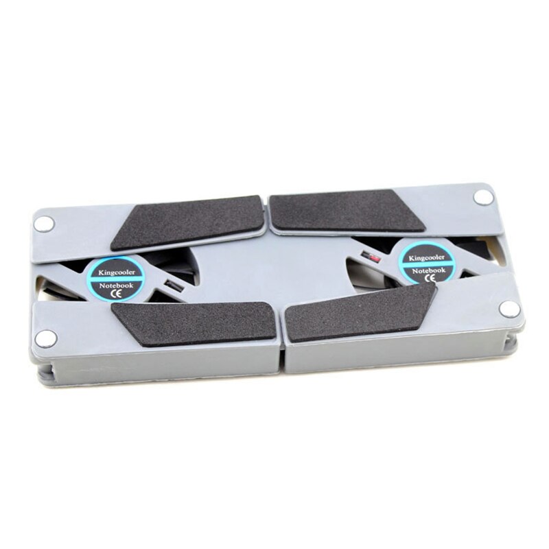 Laptop Desk Support Dual Cooling Fan Notebook Computer Stand Foldable USB Rack Holder Black