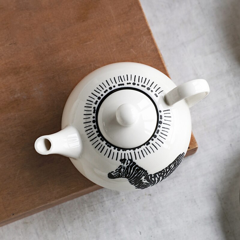 Vatten kopp te kaffe uppsättningar, te separat keramisk te set vattenkokare kruka kopp set te kopp mugg vattenkokare zebra hushållsartiklar