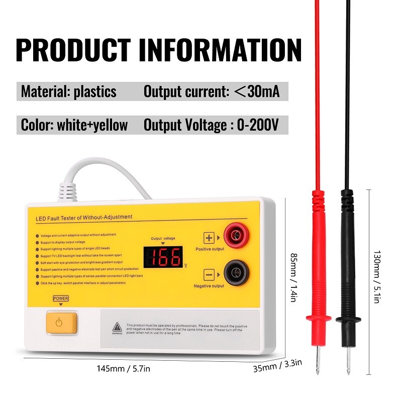 Led Lamp Tester Led Lamp Tv Backlight Tester Multipurpose Led Strips Kralen Test Tool Meetinstrumenten Voor Led Light Lampen: YELLOW / eu stekker