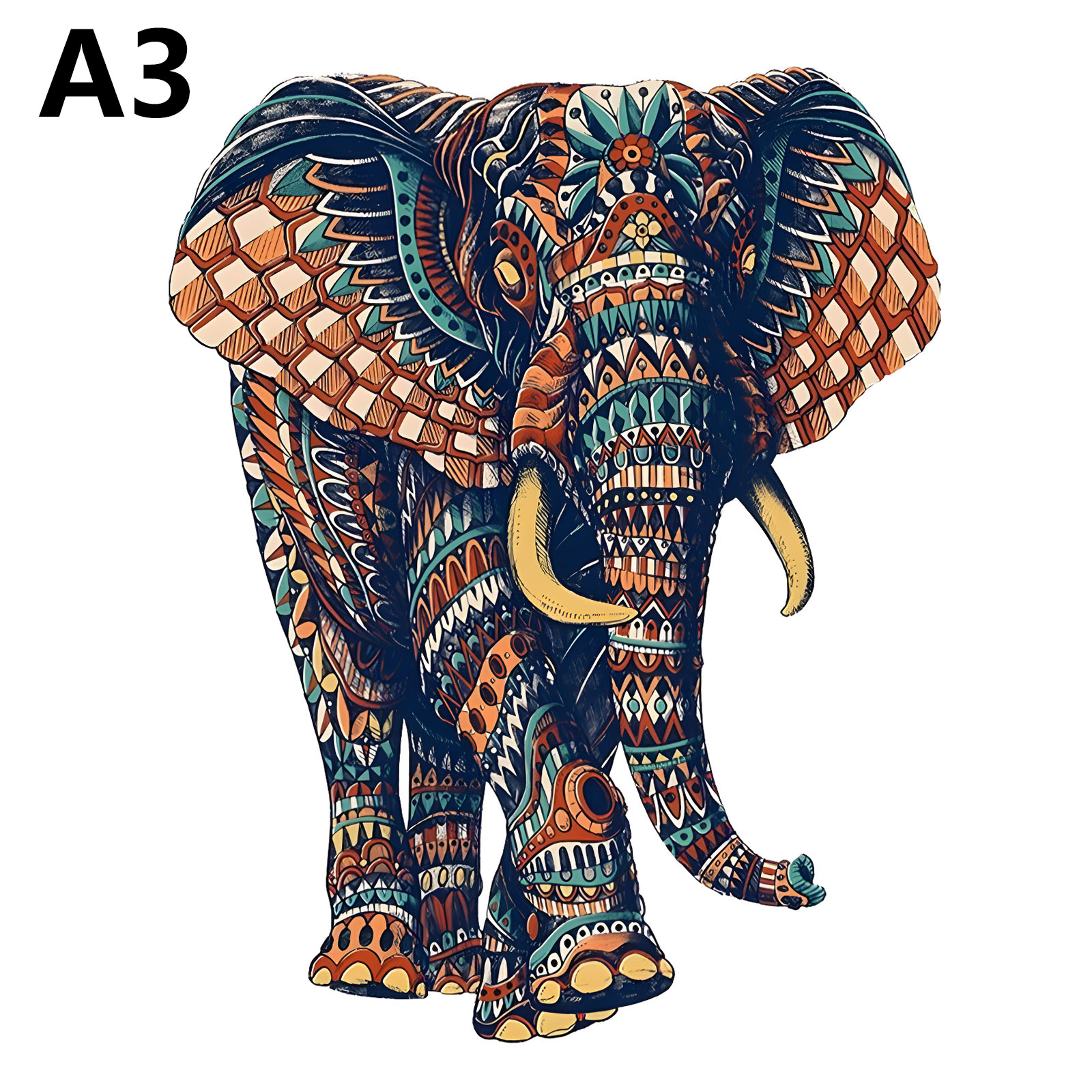 Unique Elephant Wooden Puzzle, Adult Stress Relief Toys, Irregular Animal Shapes, Birthday: Red