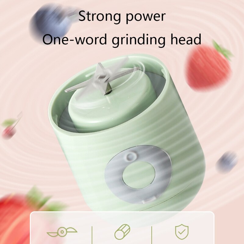 Portable Personal Blender Mini Travel Fruit Ice Electric Smoothie Blender Juicer Cup Maker Mixer 4 Blades Rechargeable