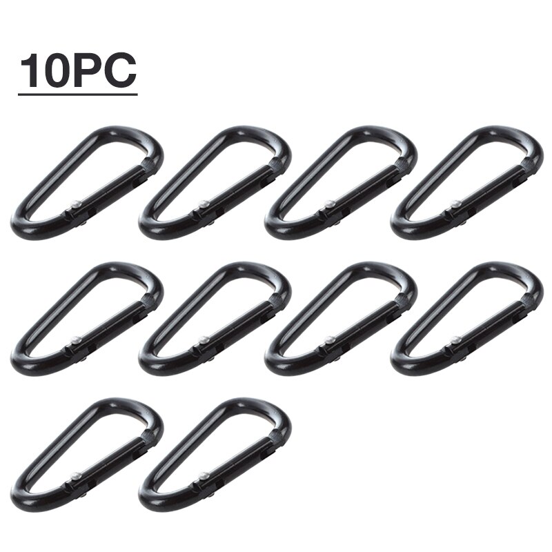 10 stk mini klatring karabinhage sort formet spænde aluminiumslegering låsekrog nøgleringsklemme multiværktøj udendørs træningsudstyr: 10 pc