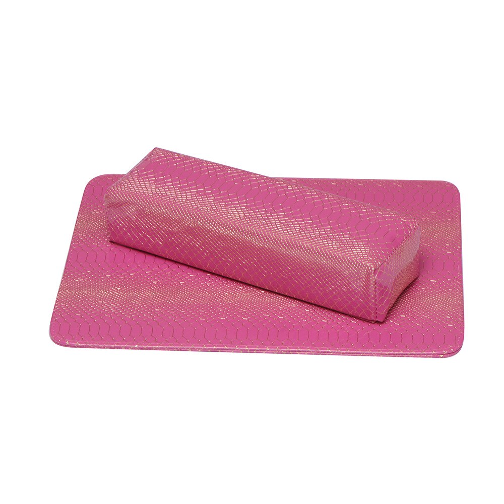 Pu læder nail art pude blød hånd pude pude holder armlæn nail art stand til manicure pude negle værktøj udstyr: Rosenrød