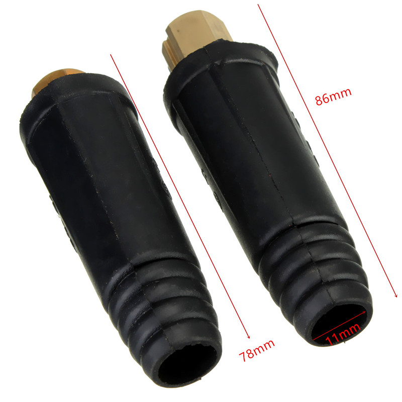 2Pcs 100A-200A Durable 10-25mm European Electric Socket Welding Machine Rapid Fitting Cable Connector Plug