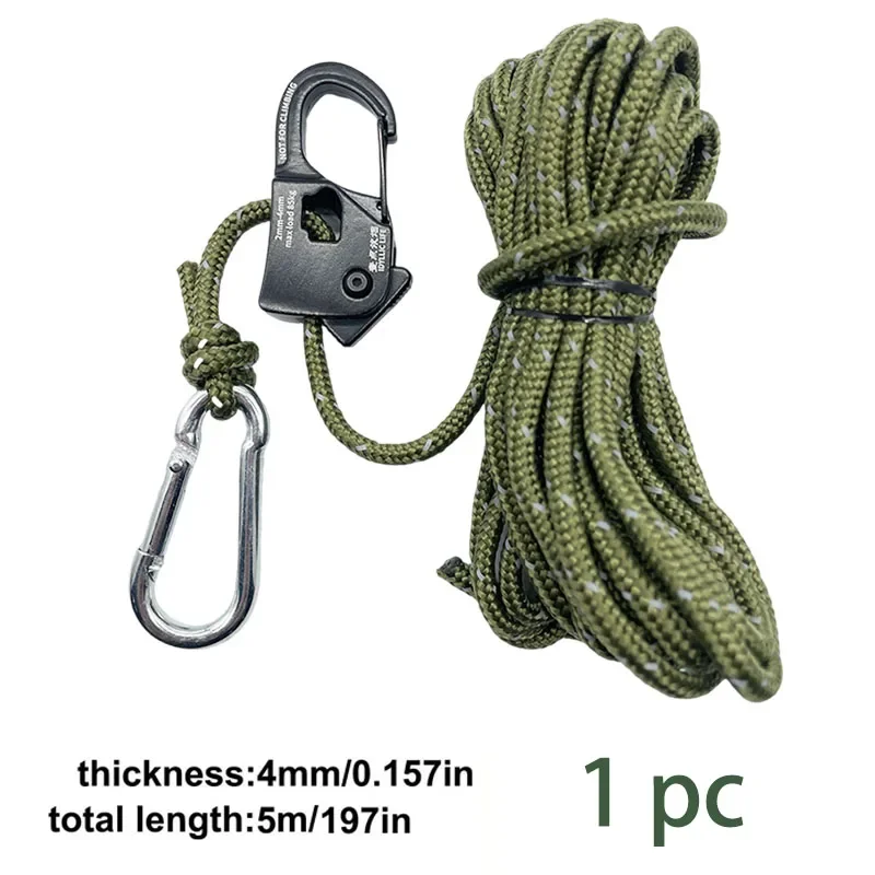 5m Camping Tent Koord Richter Wind Touw Vastbinden Reflecterende Spanner Bevestiging Katrol Ratel Luifel Touw Gesp: MULTI