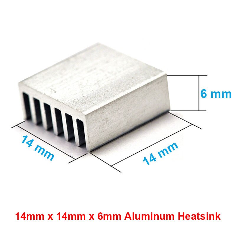 En-Labs 10pcs Silver 10x10x10mm Aluminum Heat Sink Radiator Heatsink,Electronic Chip Cooling Radiator Cooler for IC MOSFET SCR: 14x14x6mm