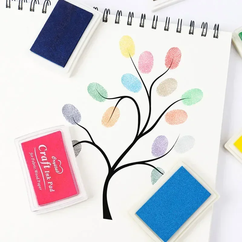20 Colors Inkpad Rubber Stamp Handmade DIY Craft Oil Based Ink Pad Fabric Wood Paper Colorful Cartoon Finger Print Scrapbooking