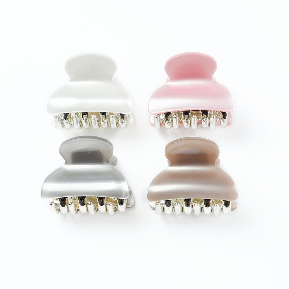 Conjunto de 4 unids/set de horquillas pequeñas para el pelo para mujer, accesorios para el cabello para niña, Color metálico brillante y Noble: Rosa