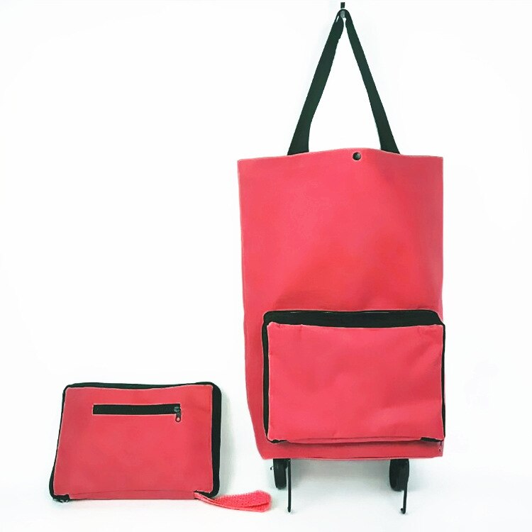 Sac de courses pliable, achat de cuisine, sac de rangement pour aliments, chariot à roulettes, sac de rangement pour légumes, sac Portable: Big Red