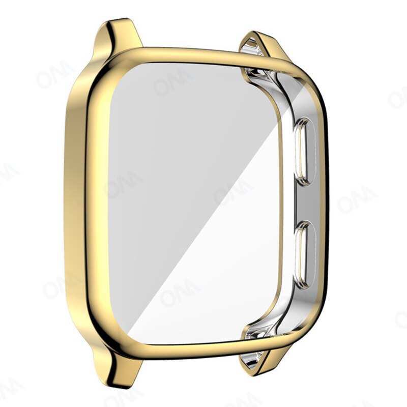 Beschermhoes Voor Garmin Venu Sq Case Full Screen Protector Shell Bumper Cases Voor Garmin Horloge Venu Sq Muziek Accessoires: Gold
