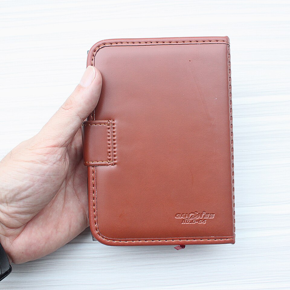 A6 Kleine Business Notebook Retro-Stijl Lederen Notebook Kantoor Leren Notepad Wordt Geleverd Met Een Bal Pen Planner Voor Briefpapier