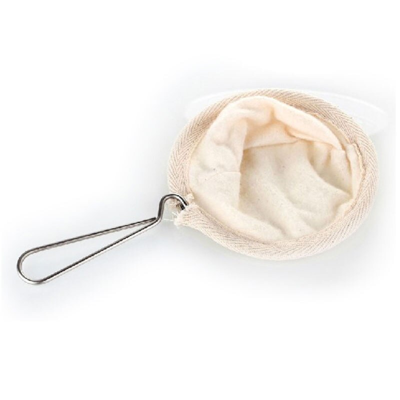 Colador de tela de franela con mango de acero inoxidable, bolsa de filtro de café, olla de caída, herramientas para cesto, reutilizable,