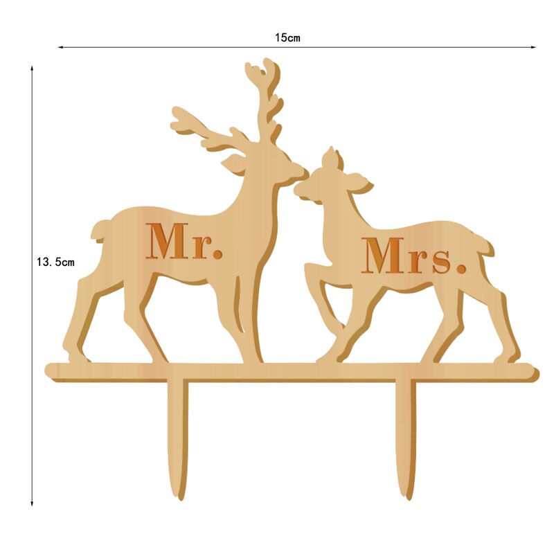 Décoration de gâteau en bois motif oiseaux, Mr et Mrs Love, arbre de décoration pour fête de mariage,