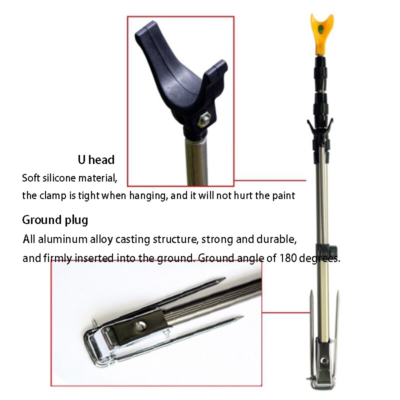 2.1M Rotating Fishing Rod Bracket Metal Stretch Rod Pole Bracket Fishing Rod Bracket Fishing Tool