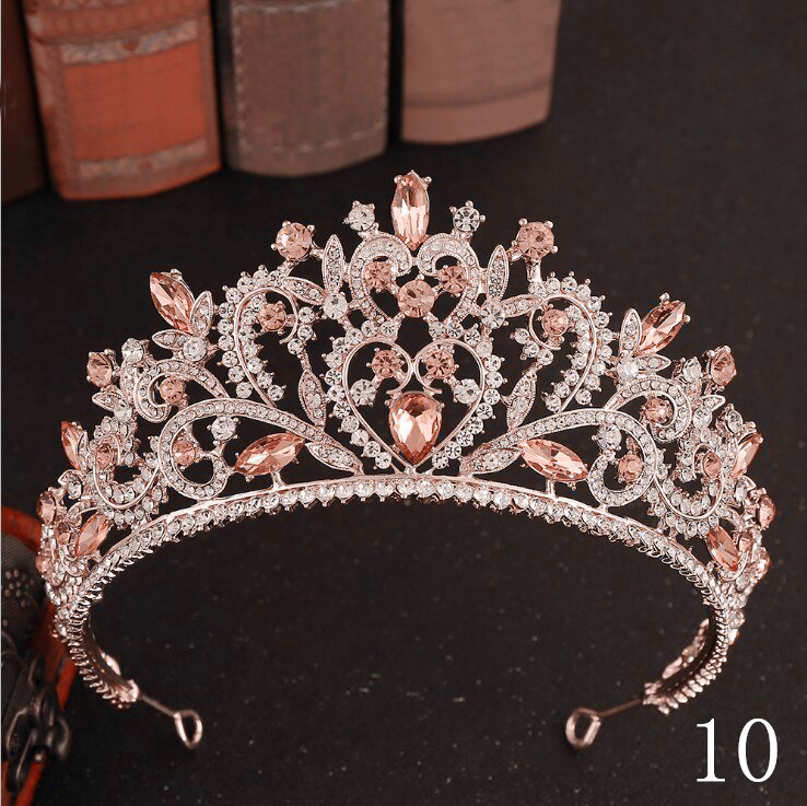 Arancione di Cristallo Da Sposa Strass Oro Corona Sposa Diademi e Corona Copricapo Accessori Per Capelli Per Le Donne Da Sposa Da Sposa: 10