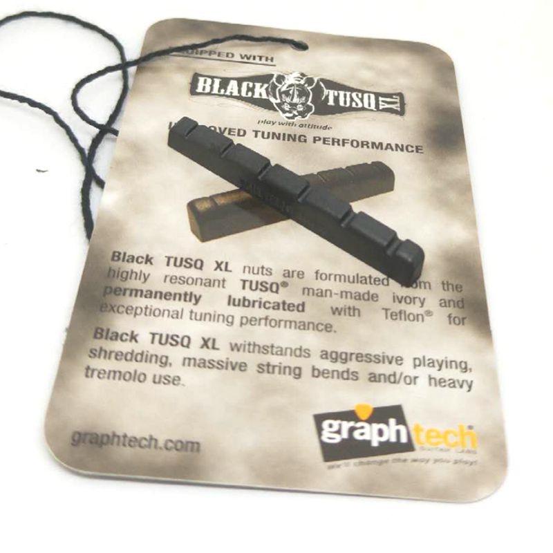 Graph Tech PT-5042-00 TUSQ Nut XL 42mm Pre-Slotted Flat Bottom Guitar Nut for FD Strat Electric guitar Black