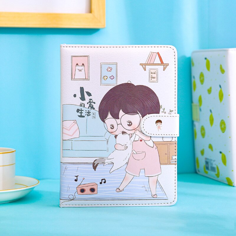 Skysonic A5 32K Aardbei Vruchten Gilrs Magnetische Gesp Notebook Leeg Gird Papier Zuivel Pu Boek Kawaii Journal Agenda Briefpapier: 2