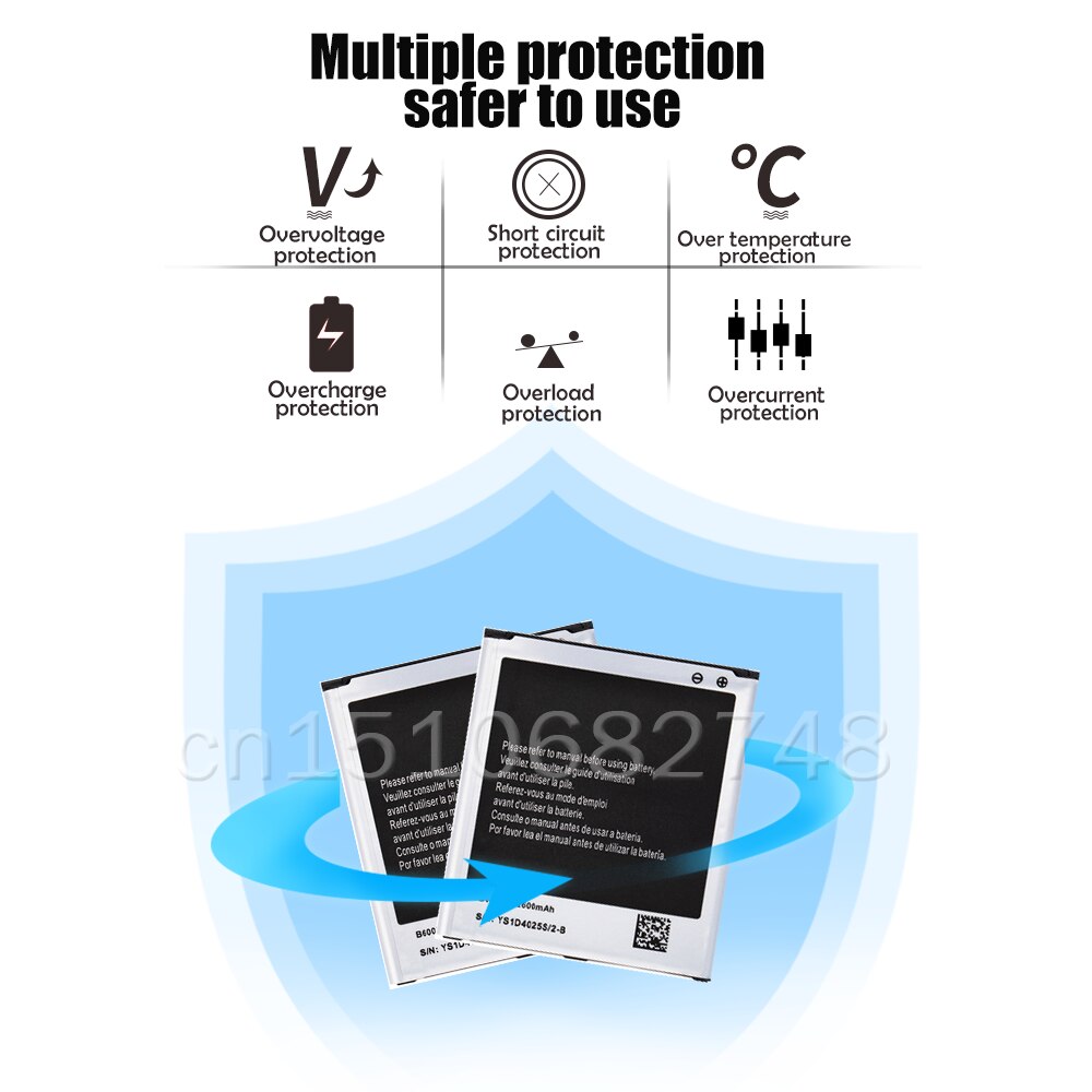 B600BC B600BE B600BU para Samsung Galaxy para Galaxy S4 I9500 I959 I9502 I9508 GT-I9505 I9506 2600mAh reemplazo de la batería del teléfono