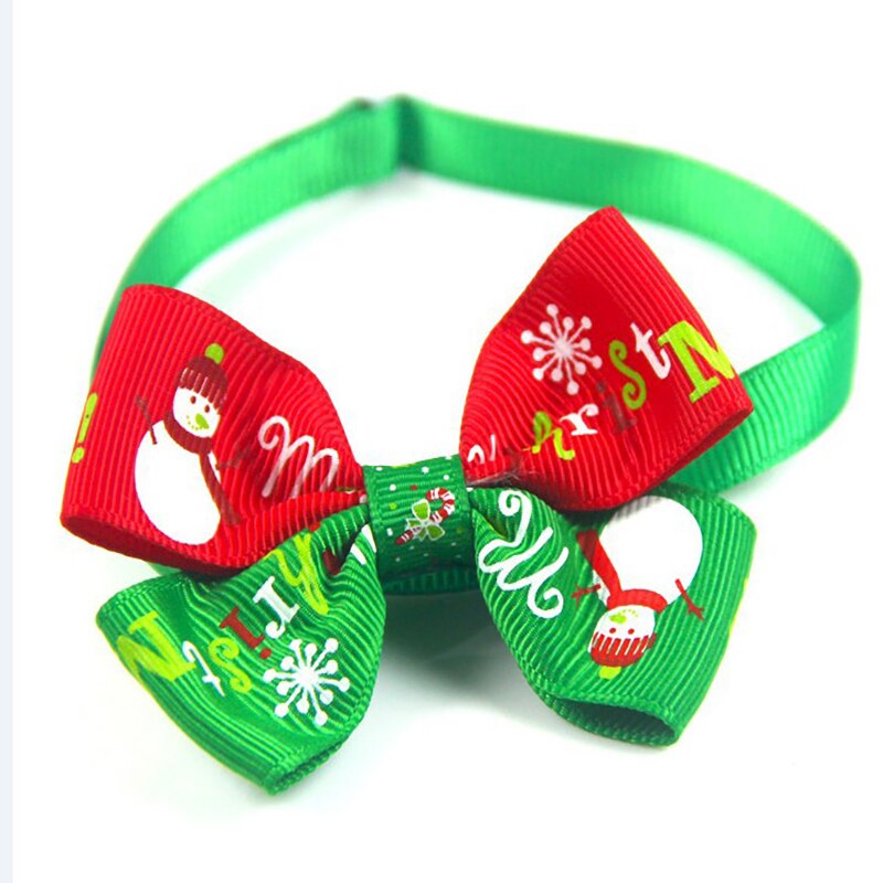 Nœud papillon chien et vert du nouvel an, nœud papillon de série de noël pour chien et animal de compagnie, collier de bijoux fait à la main pour chat et chien