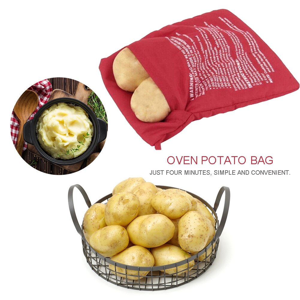 Washable Microwave Oven Potato Bag Reusable Roast Potato Baking Bag Pocket