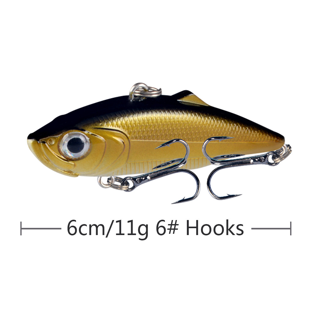 Señuelo de pesca con vibración VIB, 6cm, 11g, fundición larga, Rattlin Iscas, Wobbler Artificial, cebo duro de plástico, aparejos de carpa para nadar, 1 Uds.: Cereza rojo