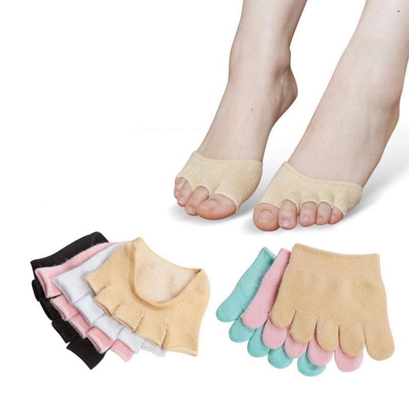 Calcetines de algodón con punta abierta para mujer, medias finas con cinco dedos descubiertos, para verano y otoño, 3 pares: G free color