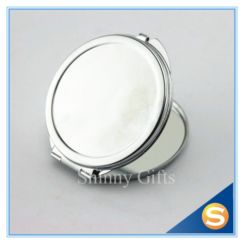 Blank Compact Mirror DIY Portable Metal cosmetic mirror Silver 20pcs/pack 60MM
