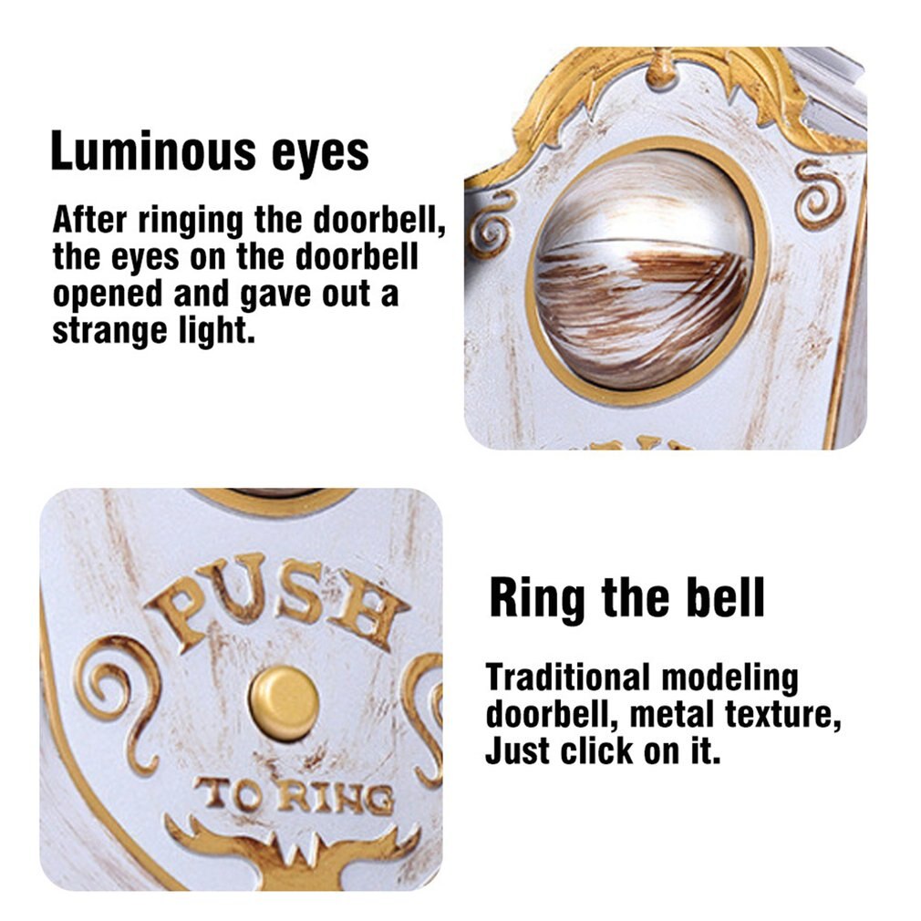 Animated Single Eye Door Bell Sound Doorbell Eye Light Sound Halloween Prop Scary Spooky Sound Halloween Decoration Bell